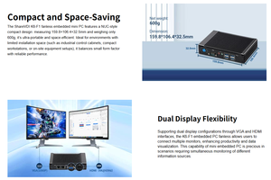 ไม่มีพัดลมมินิพีซีฝังตัวในโทรศัพท์เซเลรอน N3160 quad-core dual RS232 LAN HD-<span class=keywords><strong>MI</strong></span> VGA Dual Band WiFi Win10 /iot/linux OS - Product Image 6