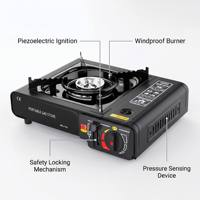 Réchaud à gaz butane portable OEM avec brûleur cassette coupe-vent pour camping et restauration en extérieur