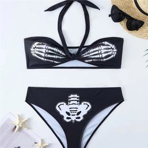 Vente en gros de maillots de bain bikini pour femmes, de luxe, de marque de créateur, personnalisables, à taille haute, à col volanté, à imprimé vache, de haute qualité - Product Image 1