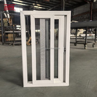 Ventana Abatible Moderna Personalizada de UPVC, Doble Vidrio Templado, Ventanas de PVC Duraderas e Insonorizadas para Uso Comercial y Residencial