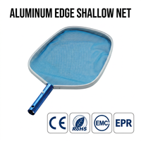 Pool-Skimmer-Netz, Laubskimmer & Reiniger mit Aluminiumrahmen und Kunststoffgriff für Schwimmbad-Reinigungszubehör