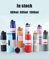 Bouteille d'eau isotherme TY Big Mouth en acier inoxydable à double paroi avec couvercle à bec verseur étanche 600ml 800ml 1000ml – Maintien thermique 6-12 heures