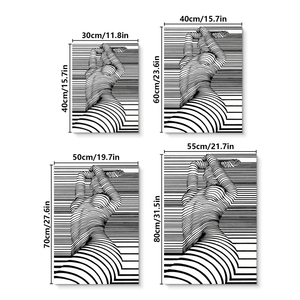 Arte de pared abstracto moderno, imagen de mujer desnuda en blanco y negro, póster impreso en lienzo HD, sin marco, decoración para el hogar, sala de estar y pasillo - Product Image 5