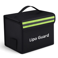 Pochette de rangement pour batterie Lipo grande capacité, étanche, ignifuge et anti-explosion, avec port de charge et protection de sécurité verrouillable