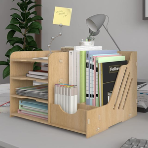 Organizador de Escritorio de Madera Multifuncional con Portapañuelos y Portaplumas, Estante de Almacenamiento de Escritorio de 4 Niveles para Oficina en Casa <span class=keywords><strong>WFH</strong></span> - Product Image 6