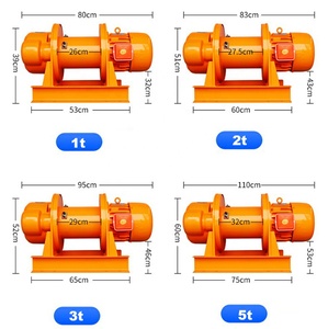 Bibo เครื่องยกเครนเชือกลวดสลิงสำหรับรถเข็นขนาด1ตัน2ตัน5ตันเครื่องกว้าน - Product Image 6
