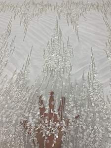 Vendita a basso prezzo di perline in pizzo tessuto abito da sposa tessuto manichino per abito da sera tessuto paillettes - Product Image 5