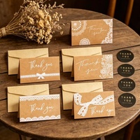 Sobres de Papel Kraft con Tarjetas de Agradecimiento, Empaque de Regalo Impreso Personalizado para Pedidos de Pequeñas Empresas