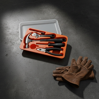 Boîte à outils personnalisée en acier au carbone de 17 pièces, clé à molette réglable, marteau, tournevis, pinces, kit de réparation, coffret cadeau