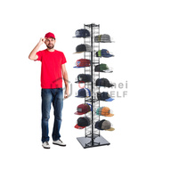 Porte-panier en fil métallique suspendu, vente en gros d'usine, magasin de détail, étagère, chapeau, chapeau, présentoir, rack, tour, produit