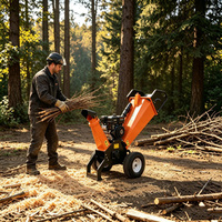 Broyeur de bois léger 115 kg GS100 7HP 212cc à essence, capacité 100 mm pour une entretien rapide des propriétés