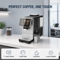Machine à expresso professionnelle 19 bars avec moulin intégré, contrôle automatique de la température, du grain à la tasse, pour café
