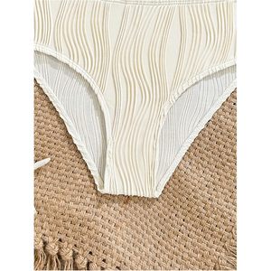 Traje de baño de 2 piezas con estampado de estrellas de mar para niña FOXA, traje de baño con tirantes finos texturizados y relleno, ropa de playa - Product Image 2