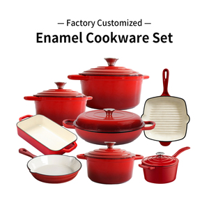 Casserole <span class=keywords><strong>en</strong></span> <span class=keywords><strong>fonte</strong></span> émaillée certifiée LFGB, antiadhésive, écologique, à distribution uniforme de la chaleur, vente chaude transfrontalière, ustensiles de cuisine - Product Image 2
