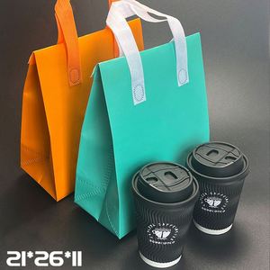 Sac isotherme jetable grand format en non-tissé avec feuille d'aluminium, écologique, pour boissons, café, repas, pique-nique, courses - Product Image 3