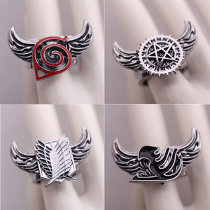 10 Designs Anime Périphérique <span class=keywords><strong>Mikasa</strong></span> Ackerman Luffy Zoro Bleu Pegasus Vintage Anneau <span class=keywords><strong>Cosplay</strong></span> Anneau pour Hommes Bijoux Accessoires - Product Image 3