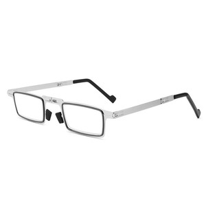 Lunettes de lecture rondes carrées PC pliables claires blanches fines correctrices grossissantes optiques universelles unisexes TY RC619-B - Product Image 4