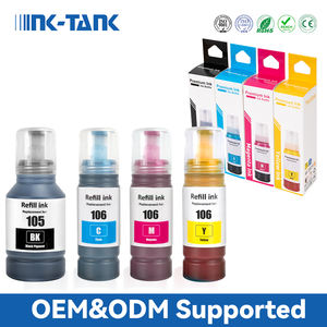INK-TANK 105 106 Encre de recharge de bouteille à base d'eau en vrac de couleur Compatible de qualité supérieure pour imprimante <span class=keywords><strong>ET</strong></span>-<span class=keywords><strong>7750</strong></span> <span class=keywords><strong>ET</strong></span>-7700 <span class=keywords><strong>Epson</strong></span> <span class=keywords><strong>EcoTank</strong></span> - Product Image 1