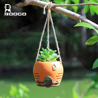 Jolie jardinière suspendue en résine, motif carotte et noix de coco, pot de fleurs animalier de dessin animé, récipient pour plantes succulentes, décoration ludique pour la maison, le balcon ou le bureau, cadeau