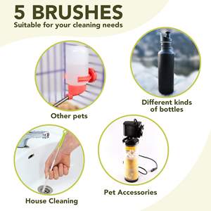 Lot de 5 brosses de nettoyage de bouteilles en nylon réutilisables <span class=keywords><strong>Kit</strong></span> d'outils de nettoyage de brosse de bouteille de tuyau long pour bébé - Product Image 4