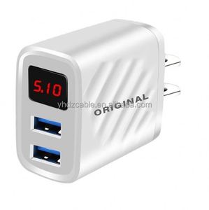 อะแดปเตอร์ชาร์จโทรศัพท์มือถือแบบพกพา ช่องเสียบ USB คู่ รองรับ QC2.0 ชาร์จเร็ว 20W พร้อมหน้าจอ LED แสดงผลแบบดิจิตอล วัสดุทนไฟ - Product Image 2