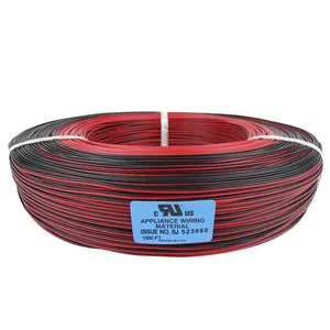 Awm UL2468 28AWG 7/0.127TS 80度300V 2芯镀锡铜绞线电缆聚氯乙烯绝缘平行电缆