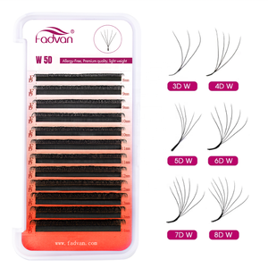 Lujo negro Premium 3Dw 5Dw suministros de extensión de pestañas Natural profesional al por mayor visón seda coreana FADVAN <span class=keywords><strong>YY</strong></span> W pestañas - Product Image 3