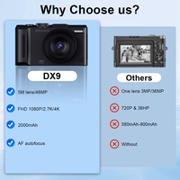 Caméscope numérique professionnel Jarvis DX9 4K avec zoom numérique, carte SD, appareil photo et caméra vidéo