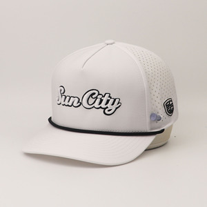 Casquette de baseball OEM 5 panneaux imperméable perforée personnalisable brodée pour homme, avec support de cordon pour tee-shirt, chapeau de golf - Product Image 3