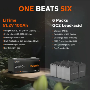Batterie au lithium 51,2 V 400 Ah pour voiturette de golf, boîtier métallique, surveillance par application, autonomie 20,48 kWh, portée 40 à 188 milles, stock US - Product Image 6