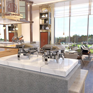 Calentador de Alimentos Comercial Ecológico de Acero Inoxidable con Tapa de Vidrio Enrollado para Hoteles, Restaurantes y Buffets - Product Image 5