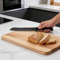 Offre Spéciale : Ensemble de 6 Couteaux de Cuisine en Acier Inoxydable Revêtu avec Manches en Plastique Colorés Antiadhésifs, Lavables au Lave-Vaisselle