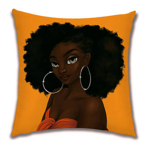 Infare decorazione per la casa divano cuscino lombare copertura moderna testa esplosiva stampa digitale carina federa ragazza africana - Product Image 3