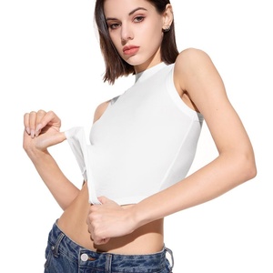 Women's Women's Party Wear Ribbed Crop <b>Tops</b>, Sleeveless <b>Mock</b> <b>Neck</b> Tank <b>Tops</b> for Summer Clothes Womens tank <b>Top</b> - Product Image 5