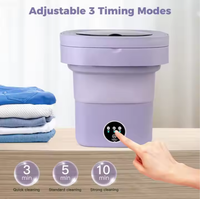 Mini-laveuse électrique portable pliable pour le repassage et le lavage pratique des sous-vêtements, chaussettes, vêtements de bébé et serviettes