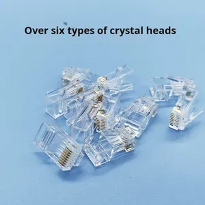 Rj45 <span class=keywords><strong>Cat6</strong></span> pha lê đầu 6 Gigabit không được che chở ba-prong mạ Vàng 8P8C Mạng Cáp pha lê đầu <span class=keywords><strong>Cat6</strong></span> cat6A UTP - Product Image 3