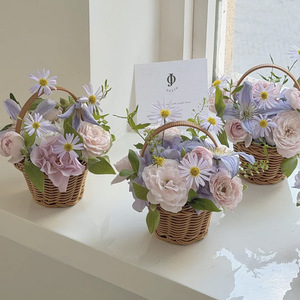 Cestino di <span class=keywords><strong>vimini</strong></span> mini Aierflorist, intrecciato a mano, grazioso design portatile per fiori freschi e piante grasse - Product Image 2