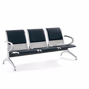 Banco de Espera Moderno de Acero Inoxidable para Hospitales y Aeropuertos, con 4 Asientos y Solución de Almacenamiento - Product Image 1