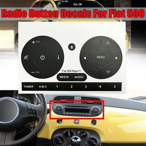 Pegatina de Repuesto para Botones de Radio Fiat 500, Adhesivo de PVC Negro para Controles de Audio y Multimedia - Product Image 5