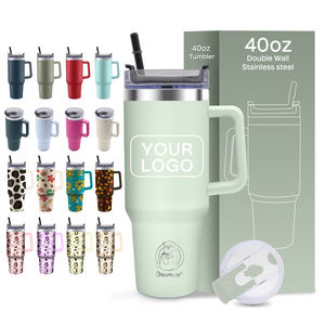 Wholesale 40oz Portable <b>Personalised</b> Stainless Steel Tumbler Cups Insulated Travel Thermal Coffee Mug With Lid and <b>Straw</b> - Product Image 1
