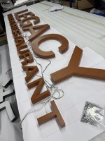Lettres en acier inoxydable 3D personnalisées rétroéclairées, transformateur, étanches IP65, logo pour les entreprises de publicité, Bluetooth