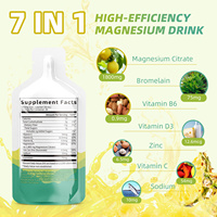 Boisson liquide de citrate de magnésium à marque privée avec vitamine C, bromélaïne, saveur ananas, suppléments oraux de magnésium en sachets