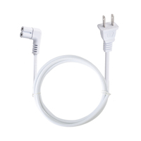 Conector UL 18AWG, blanco, 5 pies, NEMA 1-15P, conector IEC C7 de codo, cable de alimentación para electrodomésticos pequeños