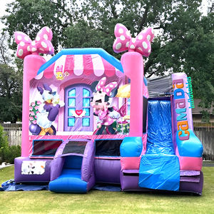 Château gonflable Mickey et <span class=keywords><strong>Minnie</strong></span> Mouse / Château gonflable pour enfants avec toboggan, <span class=keywords><strong>jeu</strong></span> d'intérieur et d'extérieur - Product Image 1
