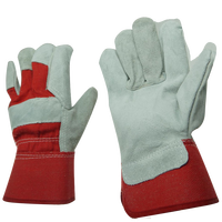 Gants de travail en cuir de vachette pleine fleur de style occidental jaune rouge pour homme femme