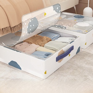 Đa chức năng hình chữ nhật vớ hộp lưu trữ PVC Nylon dưới giường lưu trữ Organizer bin với cửa sổ rõ ràng - Product Image 3