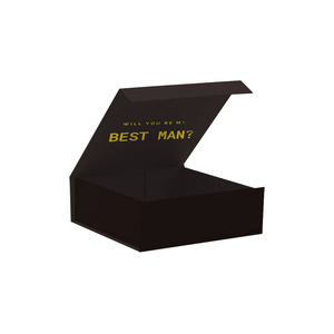 HENGXING Custom Christmas Wedding Gift <b>Boxes</b> for Groomsman Best Man Magnetic <b>Black</b> Medium Matt Lamination UV Coating Embossing - Product Image 3