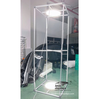 Support d'affichage lumineux portable en aluminium de 3 x 3 x 10 pieds de hauteur, type tour carrée rétroéclairée, pour salons professionnels, événements et commerces de détail