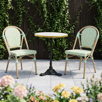 Chaise de salle à manger en aluminium aspect rotin style bistrot français, fauteuil bistrot français, chaise de salle à manger pour terrasse extérieure, café et jardin