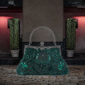 Sac à main de soirée pour femme, vintage, brodé de perles, avec paillettes, sac à main de luxe, décontracté, pour les mariages, les fêtes, les robes de soirée - Product Image 2